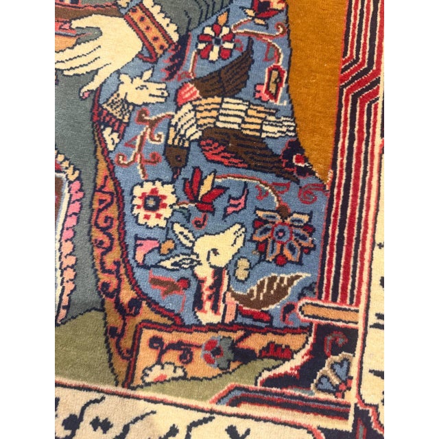 1930s Pasargad High Kpsi Fine 50 Raj Oriental Pictorial Rug Kork Wool For Sale - Image 11 of 15