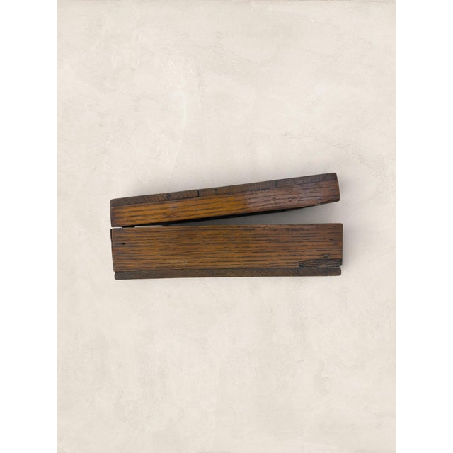 Coffee Antique English Hinged Oak Box For Sale - Image 8 of 17