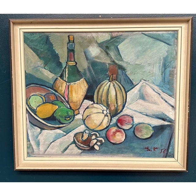 D. K, Wine and Fruit, 1956, Oil on Panel, Framed For Sale - Image 18 of 18