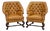 Pair of Chesterfield Style Leather Wingback Chairs For Sale