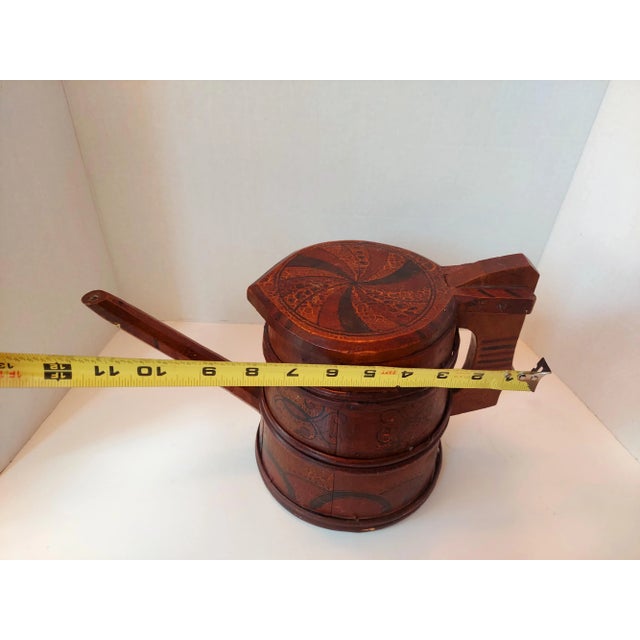 1860s Hand Painted Danish Wooden Jug For Sale - Image 9 of 11