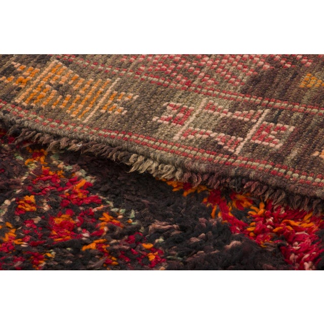 Textile Vintage Moroccan Berber Rug in Dark Red & Orange by Rug & Kilim, 1950-1959 For Sale - Image 7 of 9