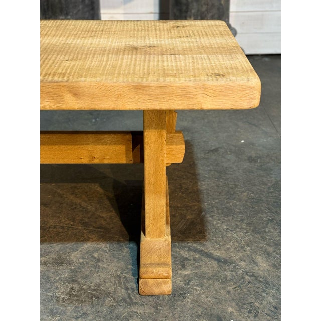 Brown French Bleached Oak Farmhouse Dining Table, 1925 For Sale - Image 8 of 18