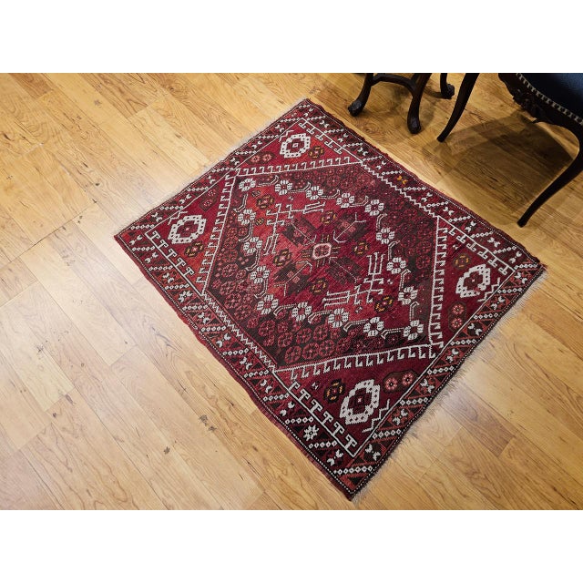 Turkish 19th Century Turkish Bergama Village Rug, Handwoven Wool, Brick Red, 3' x 4' For Sale - Image 3 of 18