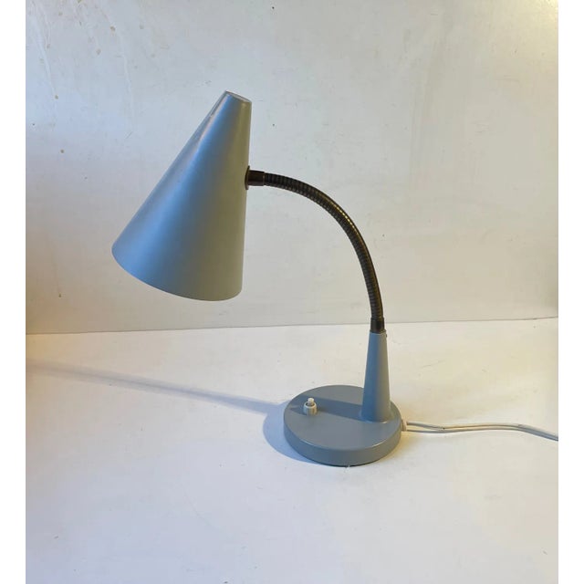 Mid-Century Modern Vintage Scandinavian Grey Table or Wall Lamp by E. S. Horn, 1950s For Sale - Image 3 of 9