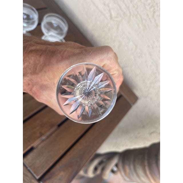 Transparent Antique Waterford Crystal Colleen Pattern Champagne Coupes Glasses - Set of 7 For Sale - Image 8 of 8