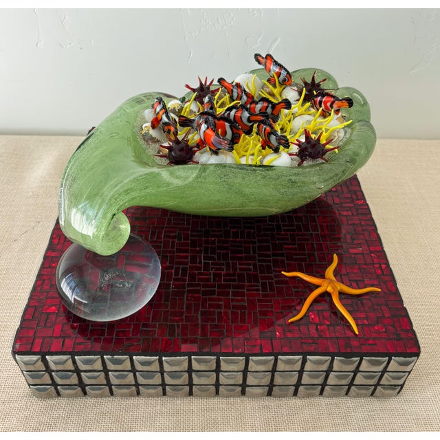 Murano Sommerso Blown Glass Reef Sculpture - Set of 2 For Sale - Image 12 of 15