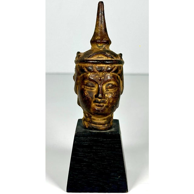 Antique Thai Bronze Buddha Head Fragment for your consideration. The Buddha head fragment measures approx. 4 inches tall,...