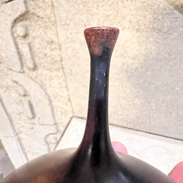 Mid-Century Modern 1970s Style of Rude Osolnik Exotic Turned Wood Vessel Weed Pot Vase For Sale - Image 3 of 12