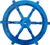 Early 19th Century Vintage Nautical Handcrafted Blue Wooden Ship Wheel With Aluminium Hub & Handle For Sale - Image 5 of 6