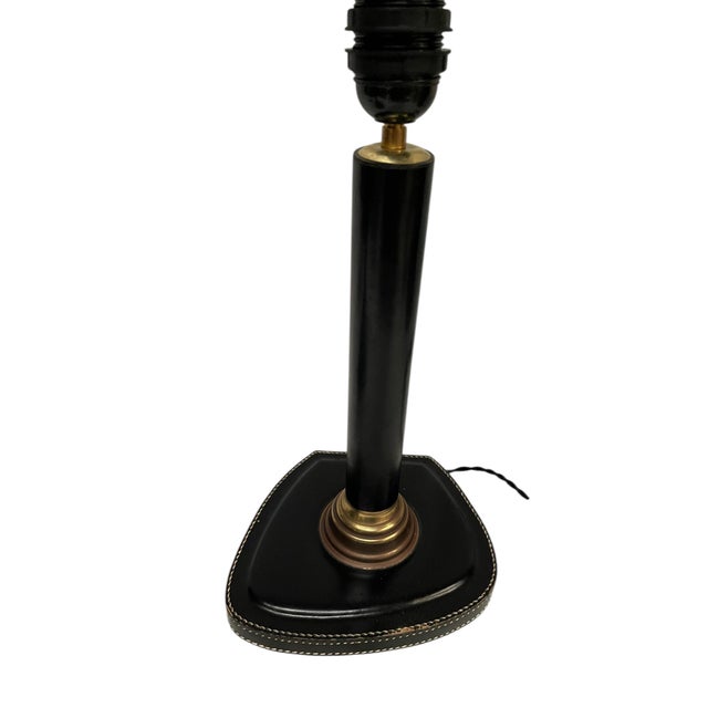 1950s Leather-Covered Lamps by Jacques Adnet, 1950s, Set of 2 For Sale - Image 5 of 8