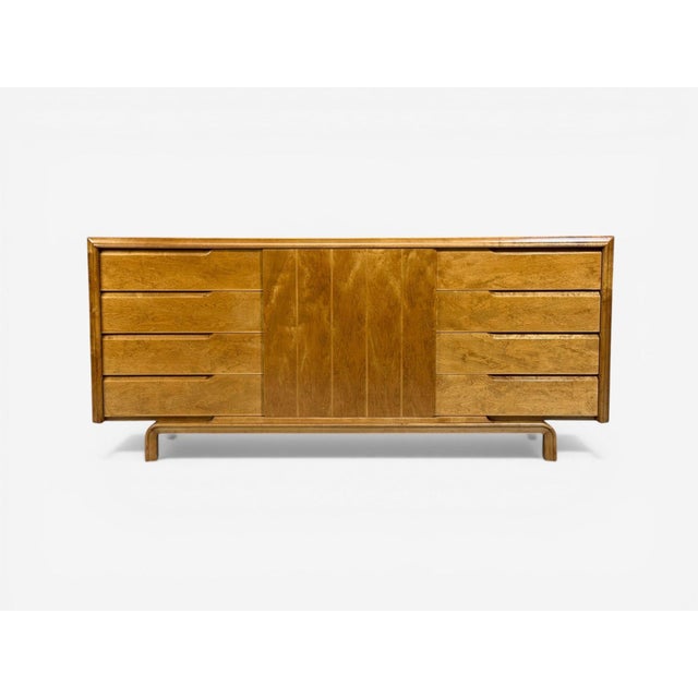Edmond J Spence, Dresser, Burled Maple, Bentwood, Sweden, 1960s For Sale - Image 4 of 13