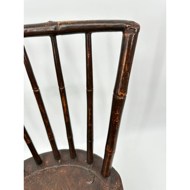 Brown 18th Century Primitive American Child's Windsor Chair For Sale - Image 8 of 12