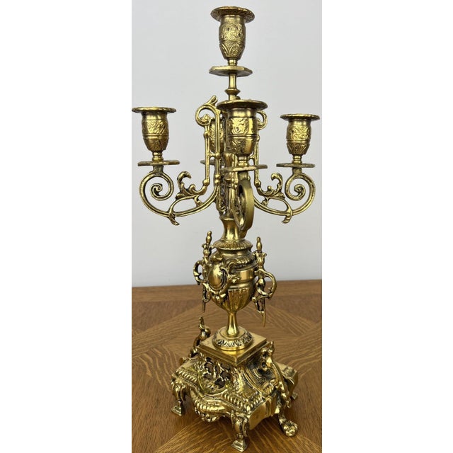 Vintage Candleholders in Brass, Set of 2 For Sale - Image 10 of 12