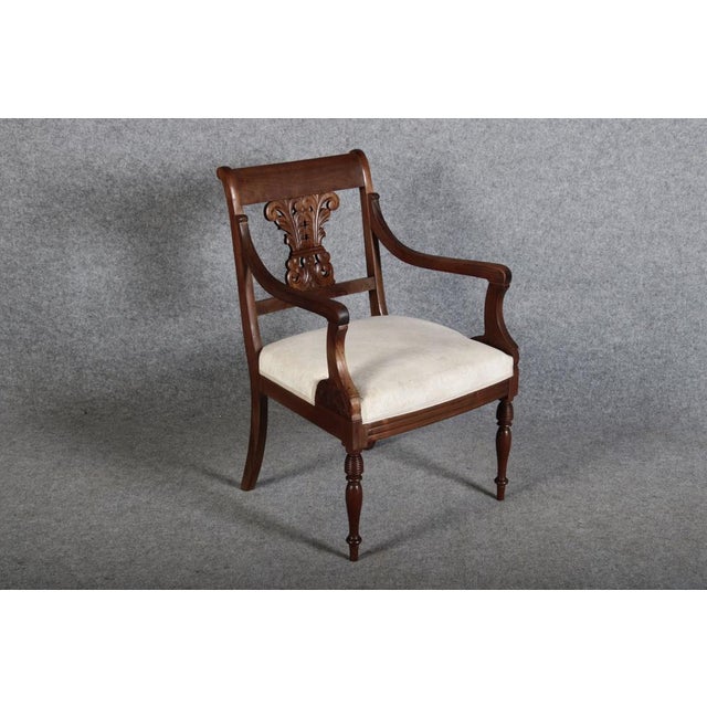 Brown Antique English Regency Biedermeier Armchair in Mahogany, 1840 For Sale - Image 8 of 18