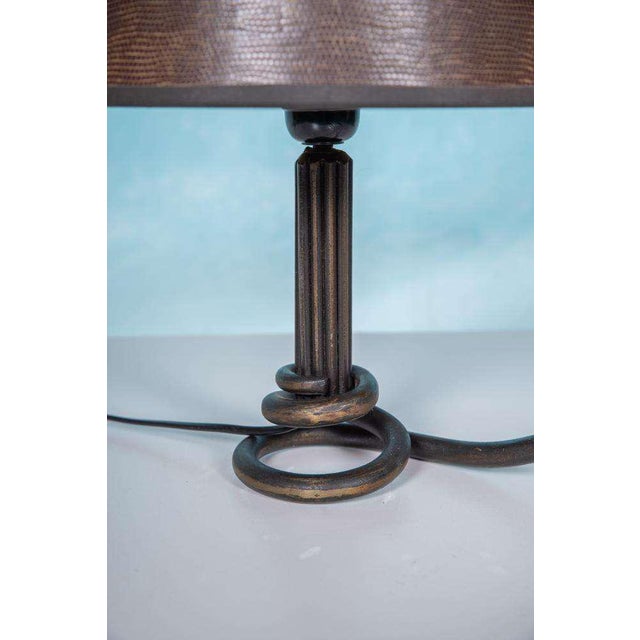 Art Deco Snake Lamp in Wrought Iron, 1940s For Sale - Image 6 of 12