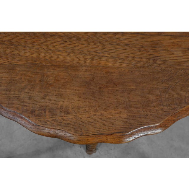 Oak Carved Side Table with Barley-Twist Legs, France, 1890s For Sale - Image 10 of 12