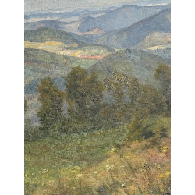 Heinrich Pforr, View of Meißner into the Werra Valley, Oil Painting on Canvas For Sale - Image 11 of 13