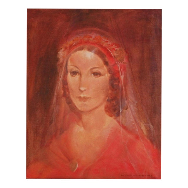 Karel Van Belle, Young Woman, Oil Painting on Canvas, Framed For Sale