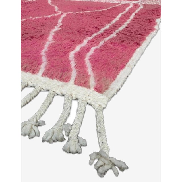 Moroccan Pink Wool Rug - 7.6 X 4.9 Ft For Sale In Cleveland - Image 6 of 6