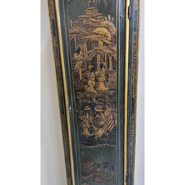 Gold Antique Lacquered Longcase Clock, 1700s For Sale - Image 8 of 12