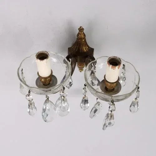 Antique Wall Lamps in Gilded Bronze, Italy, 20th Century, Set of 2 For Sale - Image 5 of 7