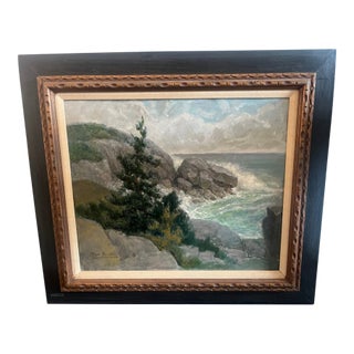 1950s Oil Painting of Coastal Scene of Monhegan, Maine by Edmund F. Ward For Sale