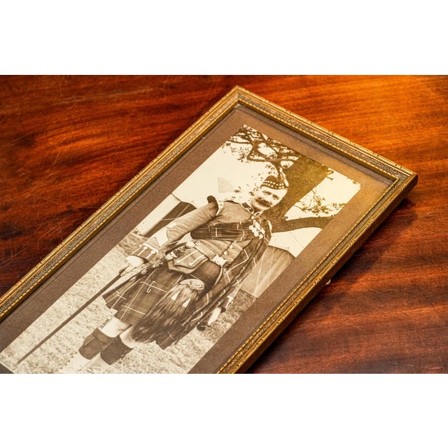 Photography Fantastic Original Liverpool Scottish Regiment Scotland Antique World War I Framed Portrait Man in Uniform Photograph Home Decor For Sale - Image 7 of 8