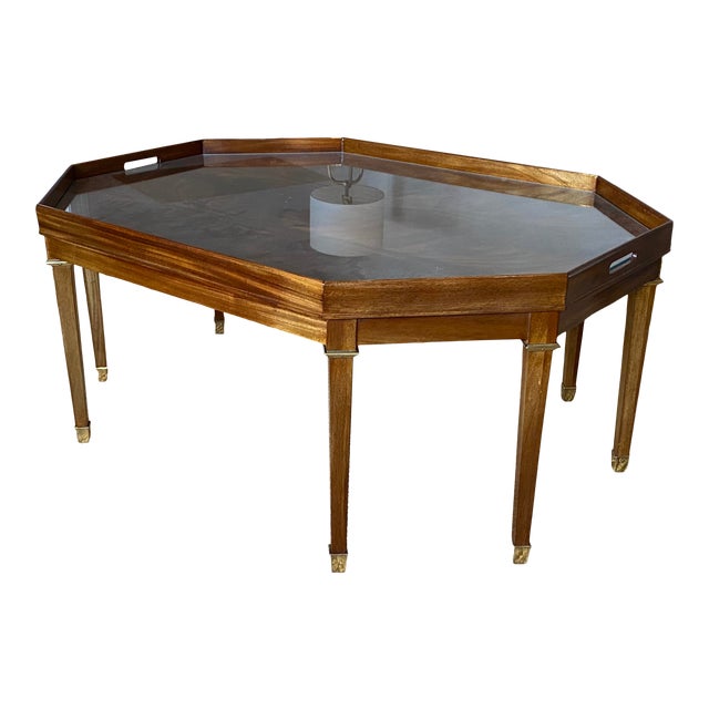 Late 20th Century Octagonal Ralph Lauren For Henredon Coffee Table With Glass Top Chairish