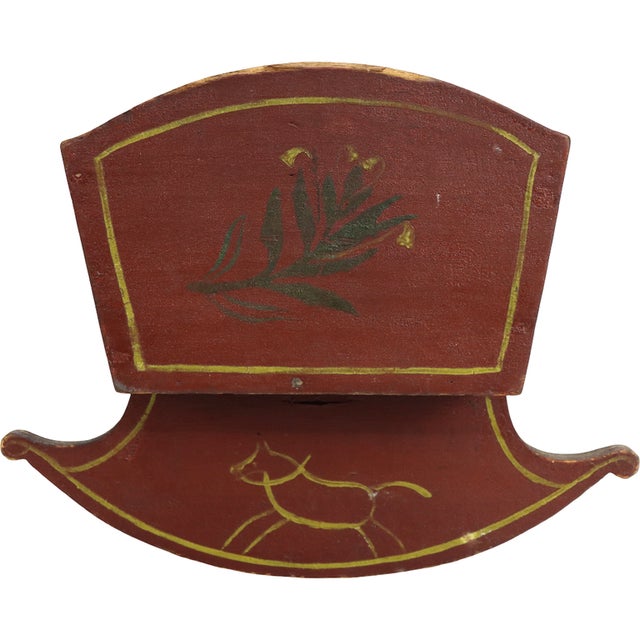 Antique Folk Art Stenciled Doll Cradle C1860 For Sale - Image 6 of 7