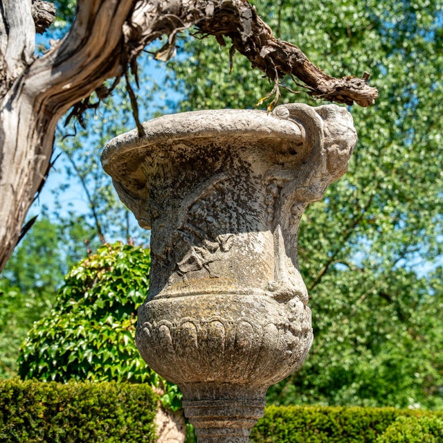 Stone Large Garden Krater Vase in Cast Stone, 1990s For Sale - Image 7 of 13