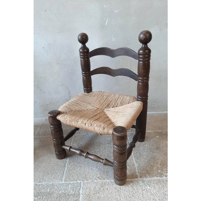 1940s Set of Finca Style Chairs with Wicker Upholstery by Charles Dudouyt, 1940s For Sale - Image 5 of 7