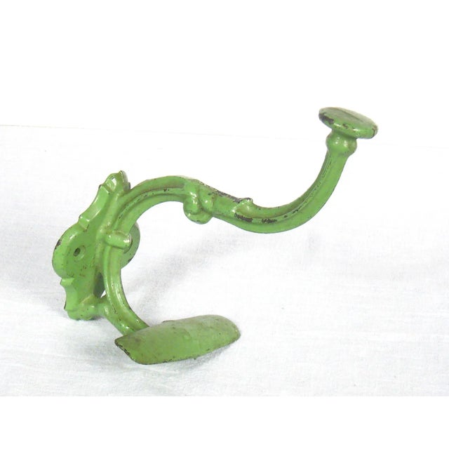 Antique Green Painted Wall Hook For Sale - Image 4 of 4
