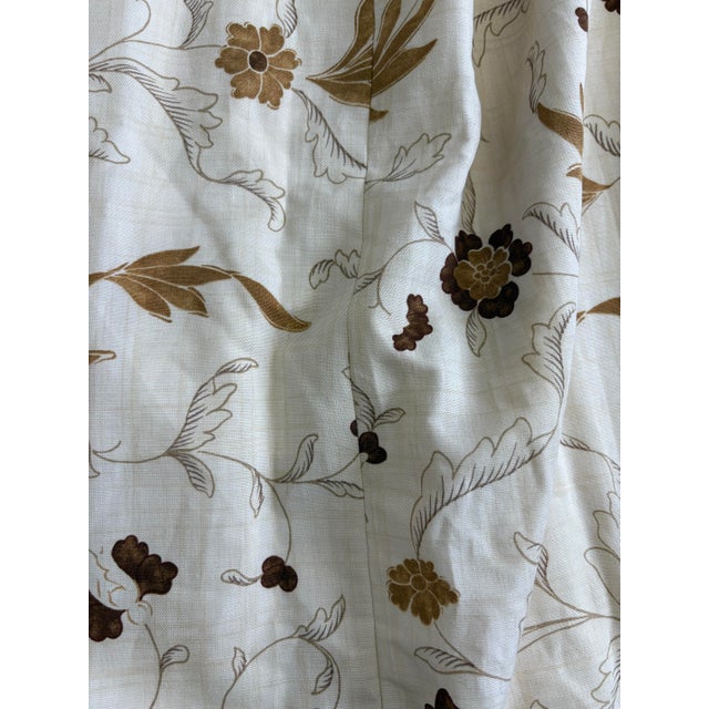 Early 21st Century Custom Pinch Pleat Lee Jofa Fabric Floral Curtain Panel 49” For Sale - Image 5 of 10