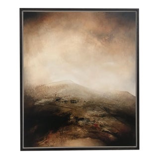Paul Denham, Atmospheric Abstract Landscape Painting of English Moorland using Earthy Tones, 2011 For Sale