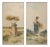 Farmers with Bundle of Spikes - Pair of Watercolors on Paper - 1892 1892 For Sale