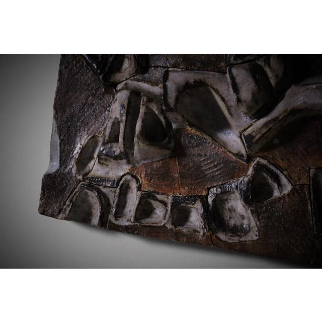 Sculptural ceramic wall relief 'Corpo Sdraiato' by Salvatore Meli (Comiso 1929 - Rome 2011), Italy 1965. Meli studied at...