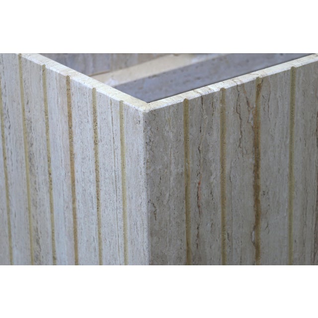 Vintage 1970s Italian Travertine Pedestal Dining Table – Mid-Century Modern For Sale - Image 17 of 18