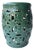 Duluth Dark Teal Glaze Interlocking Rings Garden Stool For Sale