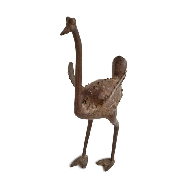Vintage bronze ostrich figure cast in the traditional lost-wax method and inspired by the metalworking traditions of the...