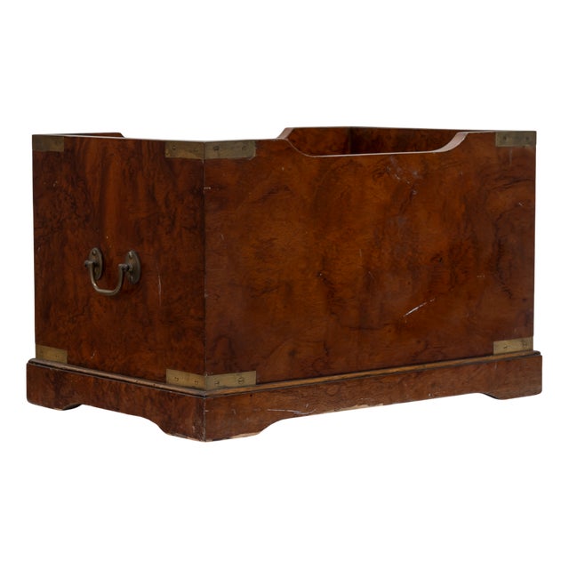 20th Century English Nautical-Style Walnut Root Box, Flower Pot, 1980s For Sale