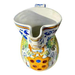 An Antique Italian Glazed Pottery Jug From the Montelupo Fiorentino Factory For Sale