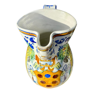 An Antique Italian Glazed Pottery Jug From the Montelupo Fiorentino Factory