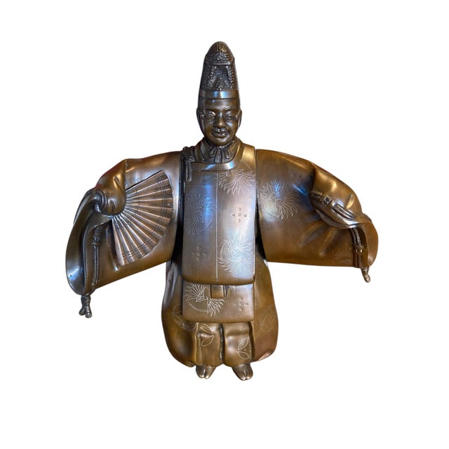 Japanese Meiji Bronze Noh Actor by Matsumori, 1860 For Sale - Image 10 of 11