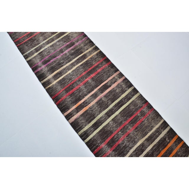 1950s 1950s Colourful Oushak Kilim Runner For Sale - Image 5 of 9