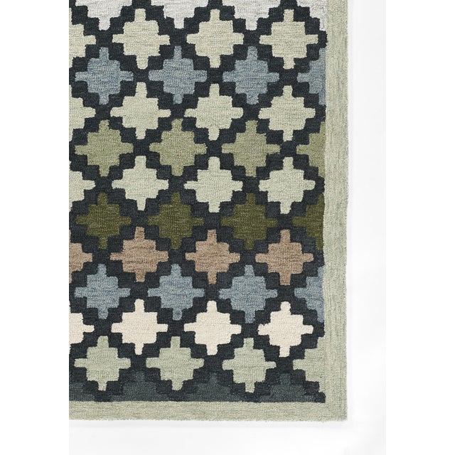 Erin Gates Erin Gates by Momeni Abbot Blue & Green Swedish Geo Wool Rug 2' X 3' For Sale - Image 4 of 11