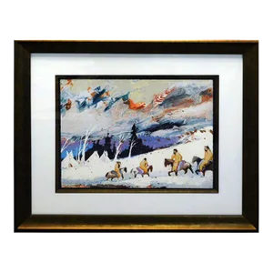 1990s "High Mountain Campground" Earl Biss Expressionist Serigraph on Paper Hand-Signed, Framed