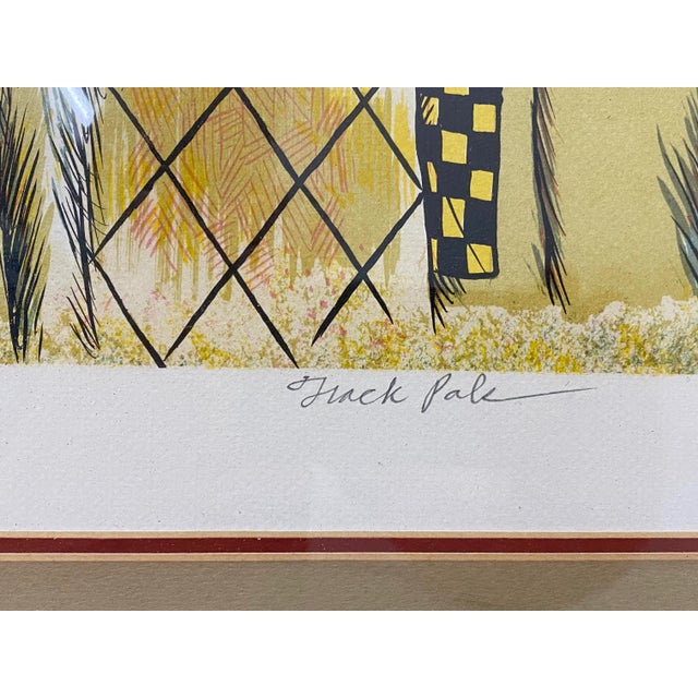 Yellow George Cronias (1925-2004) "Track Pals" Original Color Lithograph C.1960 For Sale - Image 8 of 13