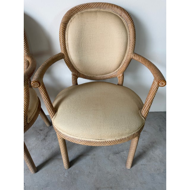 Italian F.lli Boffi Hollywood Regency Style Faux Rope Twist Dining Chairs – Set of 6 For Sale - Image 14 of 18
