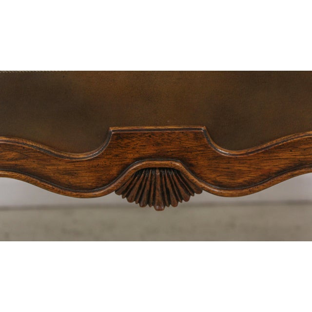 Brown Maitland Smith Leather Wrapped Top Clawfoot Console Table For Sale - Image 8 of 13